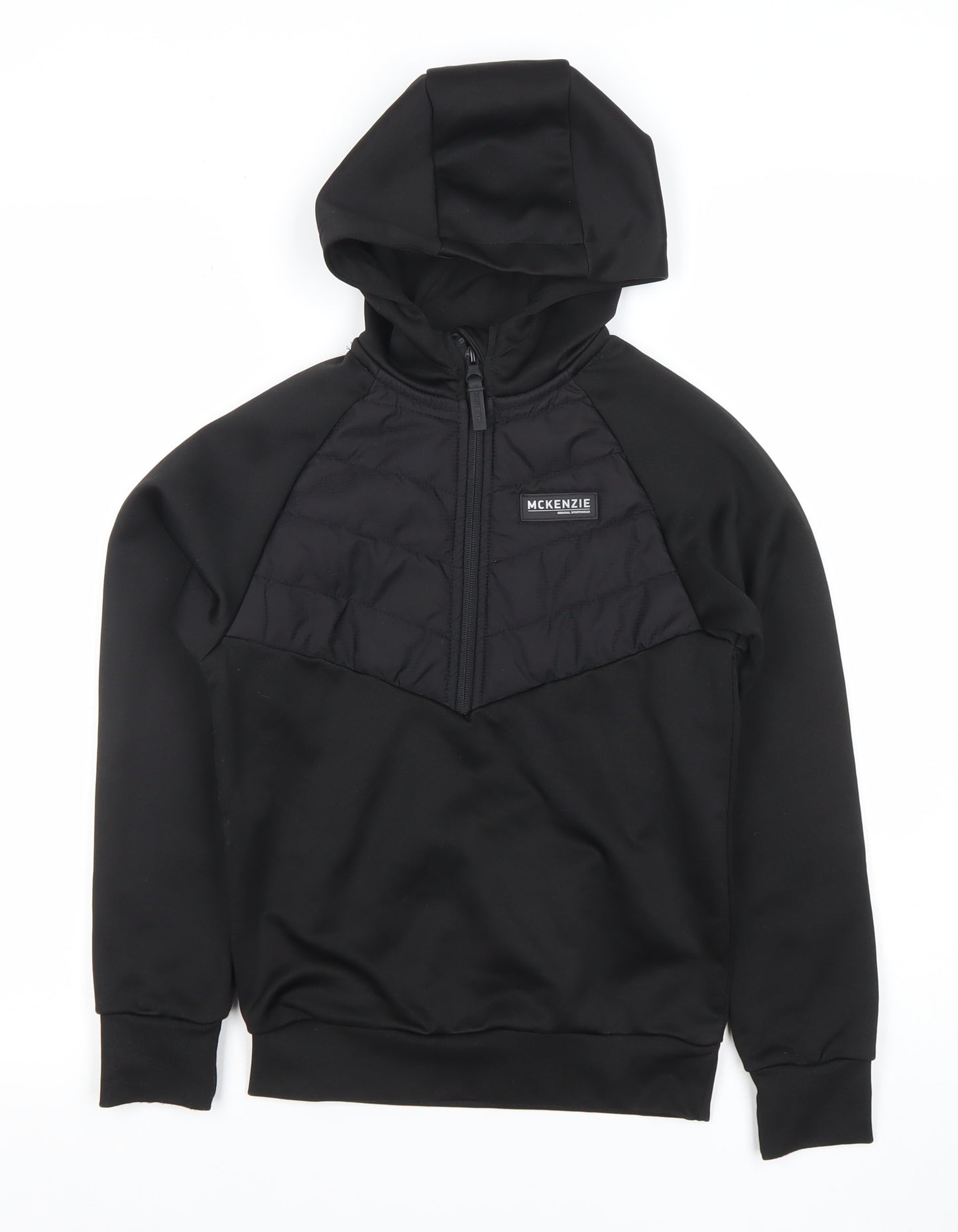 McKenzie Boys Black 8-10 Years 1/2 Zip Hooded Pullover Sweatshirt