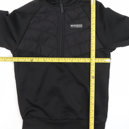 McKenzie Boys Black 8-10 Years 1/2 Zip Hooded Pullover Sweatshirt