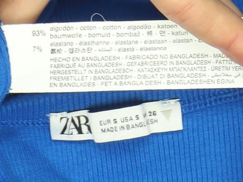 ZARA Women’s Blue Sleeveless Bodycon Knit Dress Size S