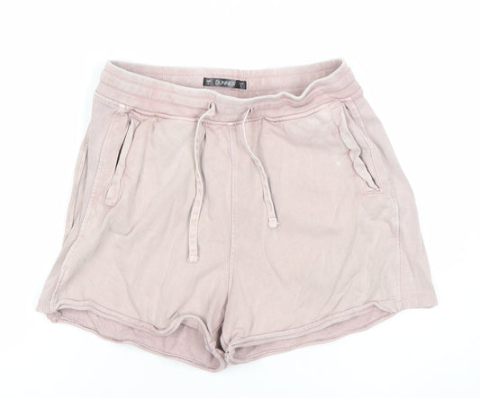 Dunnes Women’s Pink Cotton Sweat Shorts Size S Drawstring Pockets
