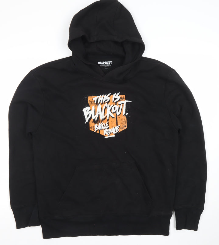 Call of Duty Men's Black Pullover Hoodie L Blackout Battle Royale Fleece