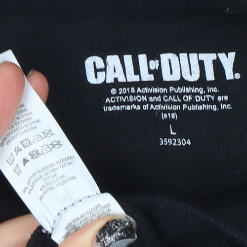 Call of Duty Men's Black Pullover Hoodie L Blackout Battle Royale Fleece