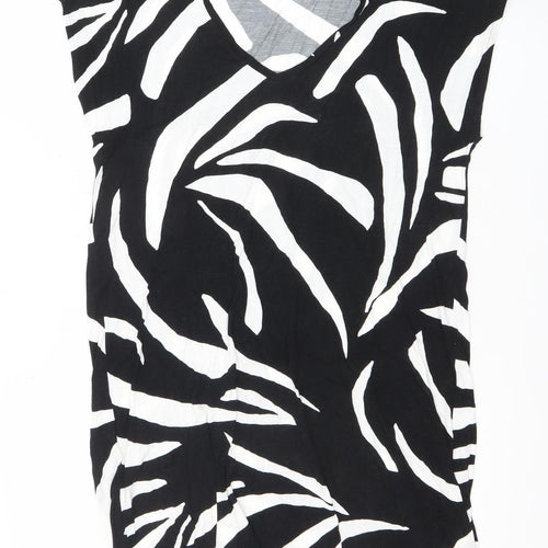 Marks and Spencer Women’s Black Zebra Print Cotton Shift Dress Size 12