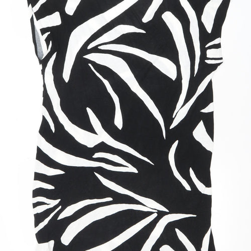 Marks and Spencer Women’s Black Zebra Print Cotton Shift Dress Size 12