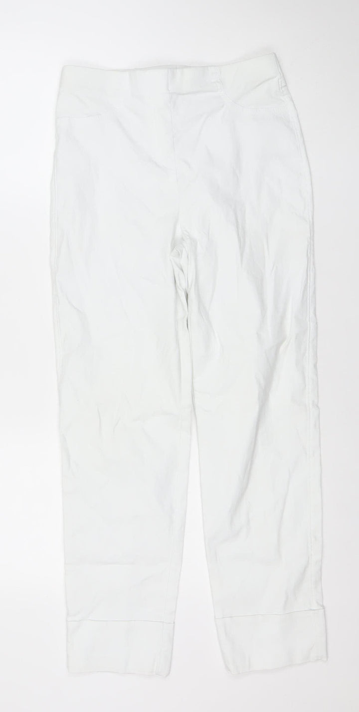Gallery Womens White Straight Stretch Jeans Size Small