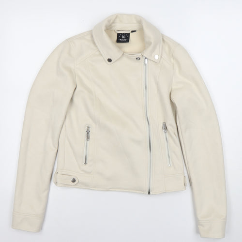 Relish Noless Women's Ivory Biker Jacket Size S Classic Zip Softshell