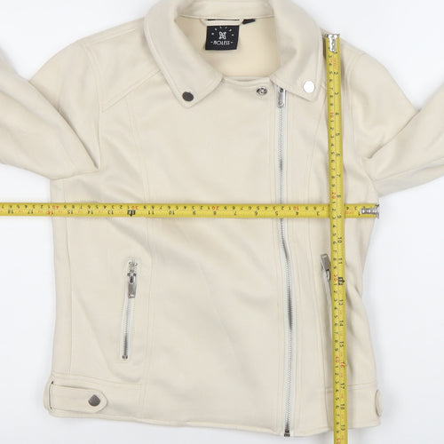 Relish Noless Women's Ivory Biker Jacket Size S Classic Zip Softshell