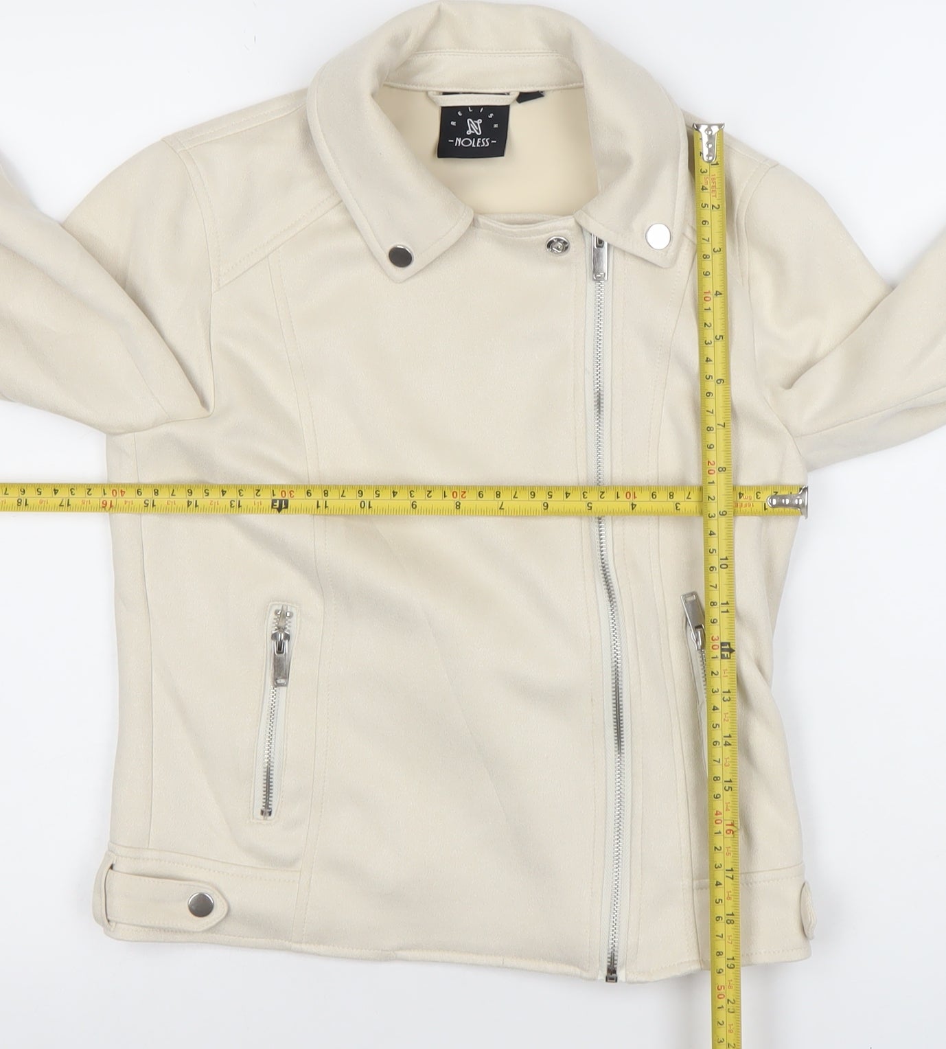 Relish Noless Women's Ivory Biker Jacket Size S Classic Zip Softshell