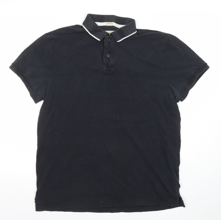 Hollister Men’s Black Slim Fit Stretch Cotton Polo Shirt Size L
