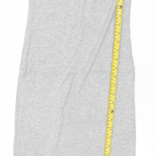 Bershka Women’s Grey Sleeveless Bodycon Knit Dress Size M