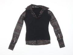 Jane Norman Womens Black Size 12 Cowl Neck Long Sleeve Tunic Top