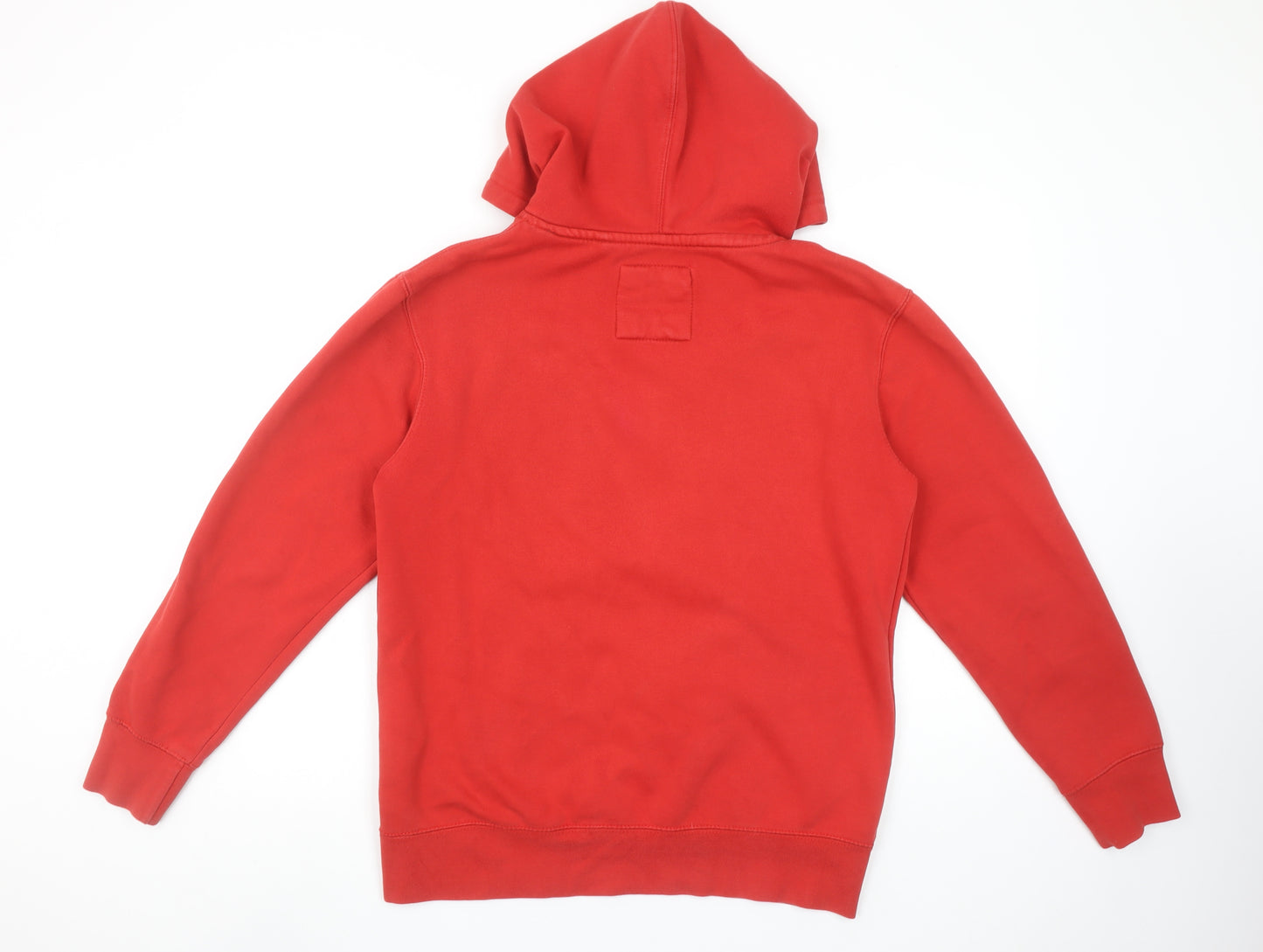 Pull & Bear Women Red Pullover Hoodie Small Cotton Blend Logo Style