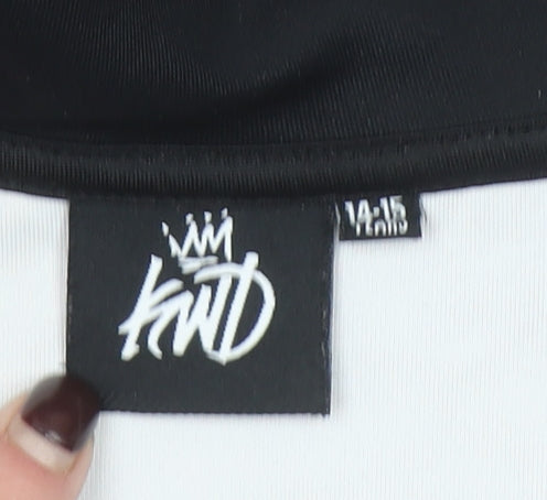 KWD Boys Black Blue Camouflage Full Zip Hoodie 14-15 Years Polyester Blend