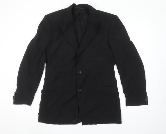 Hugo Boss Men's Black Wool Classic Blazer Jacket Size 38 Regular
