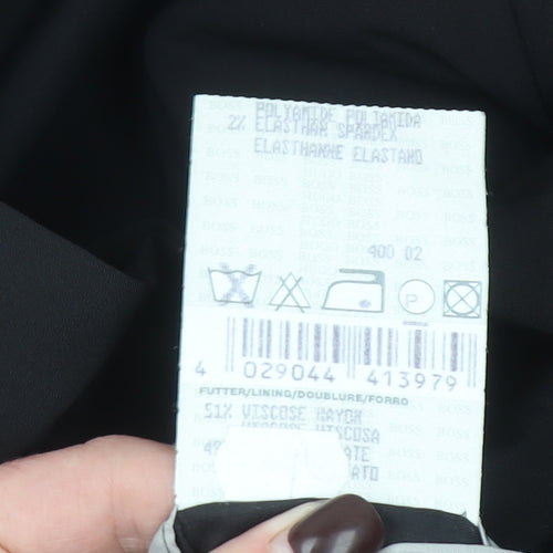 Hugo Boss Men's Black Wool Classic Blazer Jacket Size 38 Regular