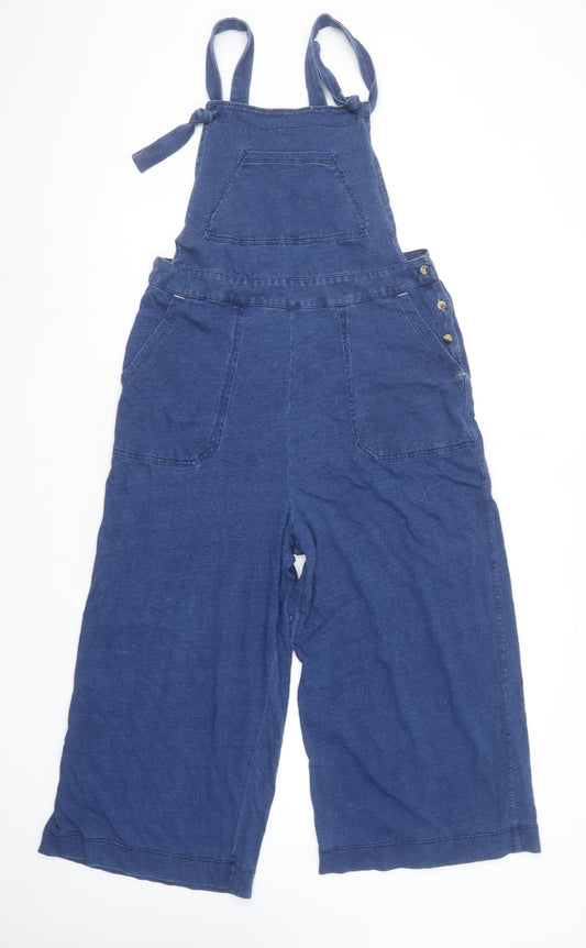 White Stuff Women’s Blue Denim Cotton Dungaree Jumpsuit UK 10