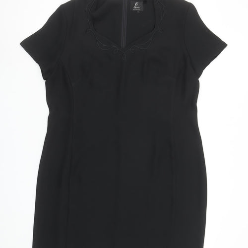 Opera Richards Women's Black Size 18 Sheath Knee Length Dress