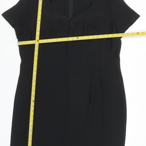 Opera Richards Women's Black Size 18 Sheath Knee Length Dress