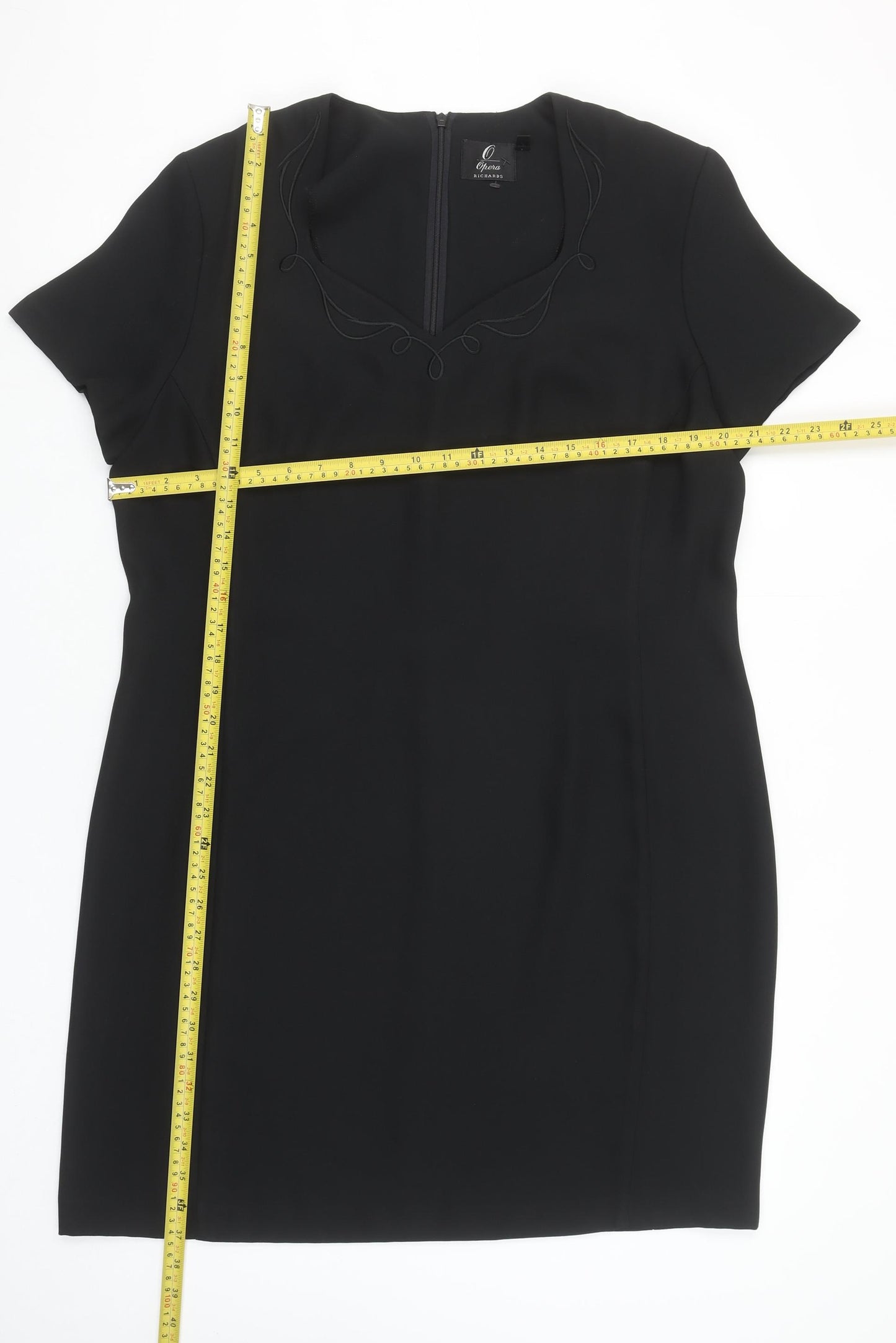 Opera Richards Women's Black Size 18 Sheath Knee Length Dress