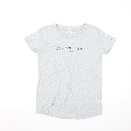 Tommy Hilfiger Men's Grey Organic Cotton Logo T-Shirt L