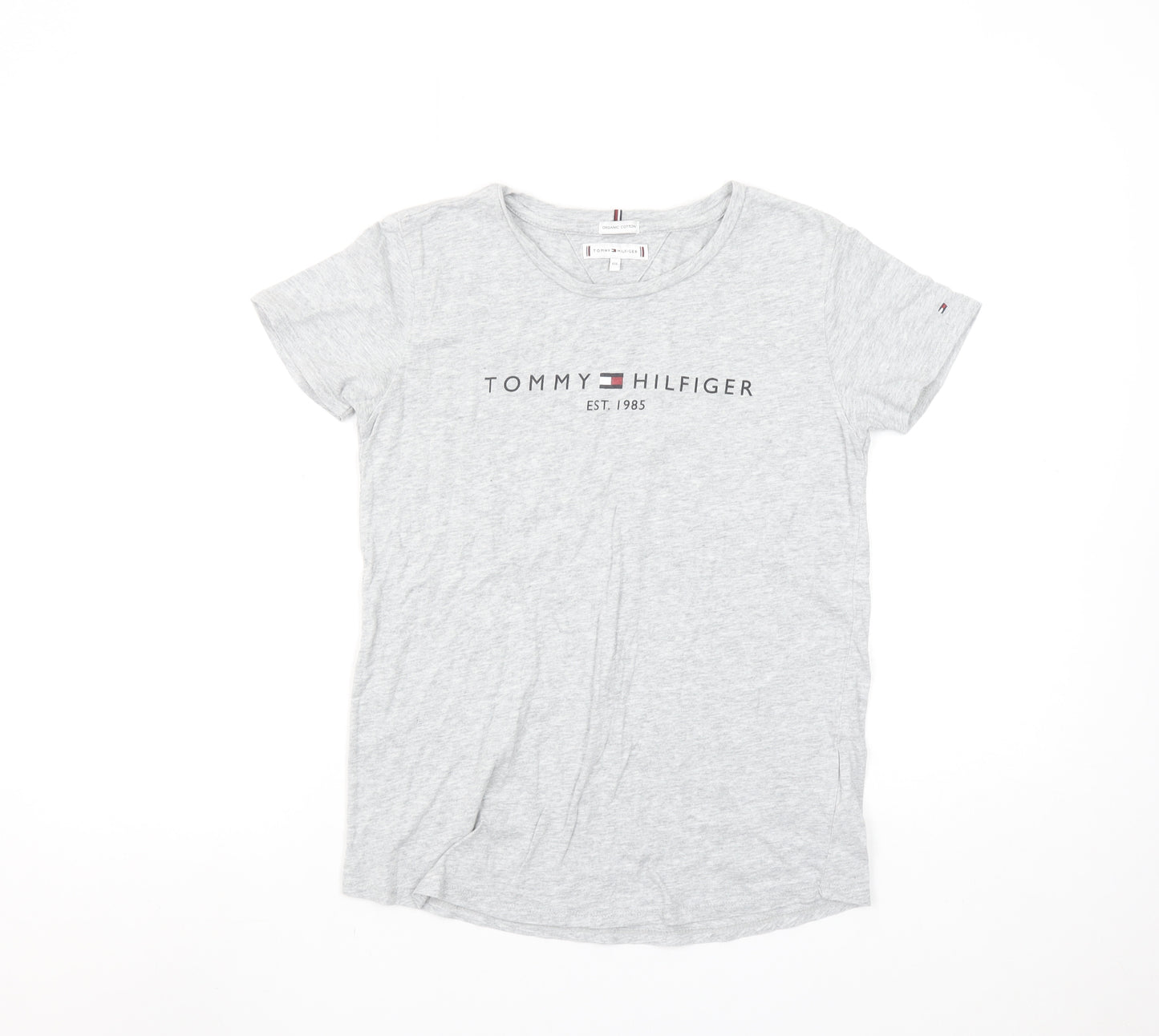 Tommy Hilfiger Men's Grey Organic Cotton Logo T-Shirt L