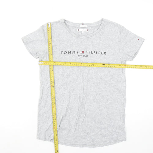 Tommy Hilfiger Men's Grey Organic Cotton Logo T-Shirt L
