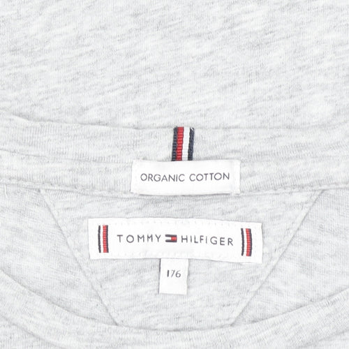 Tommy Hilfiger Men's Grey Organic Cotton Logo T-Shirt L