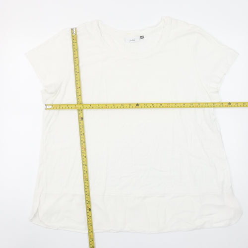 Adini Women’s White Cotton Viscose Short Sleeve Basic T-Shirt L