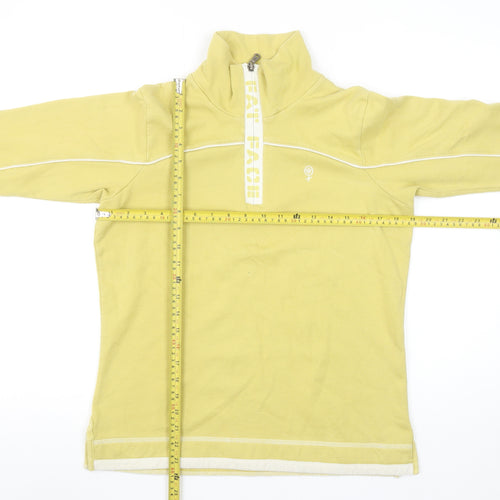 Fat Face Women’s Yellow 1/4 Zip Pullover Sweatshirt Size 10