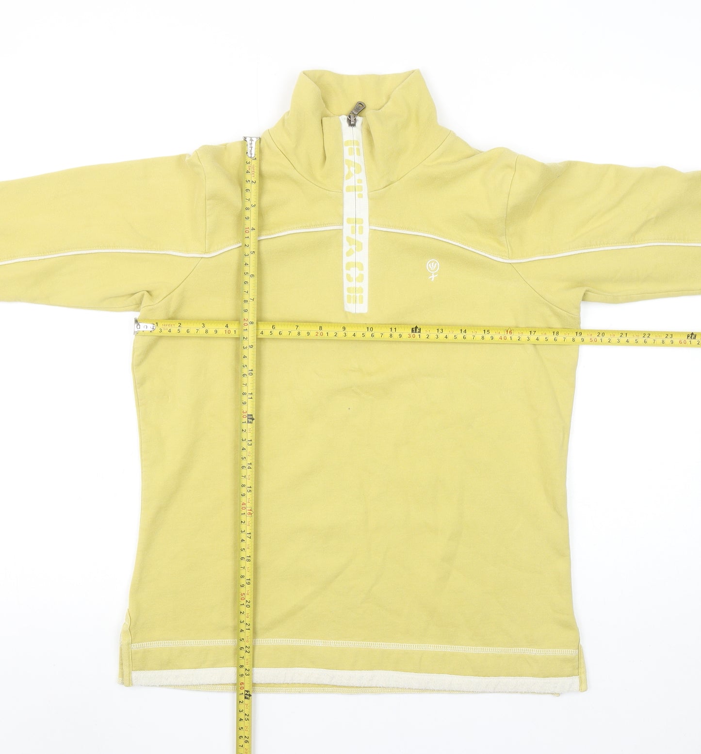 Fat Face Women’s Yellow 1/4 Zip Pullover Sweatshirt Size 10