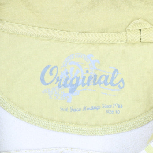 Fat Face Women’s Yellow 1/4 Zip Pullover Sweatshirt Size 10