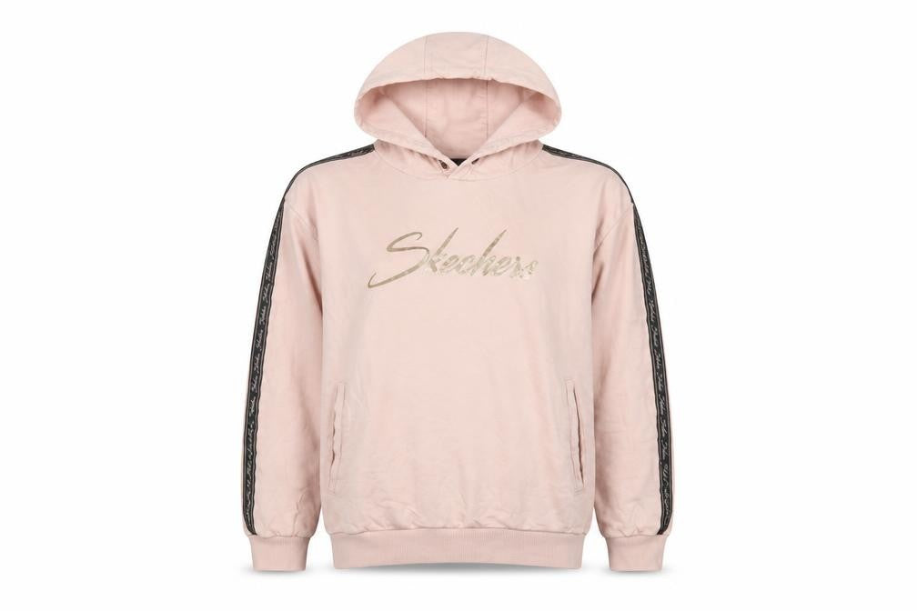 Skechers Girls Pink Pullover Logo Hoodie 12-13 Years Cotton Fleece