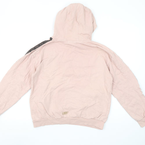 Skechers Girls Pink Pullover Logo Hoodie 12-13 Years Cotton Fleece