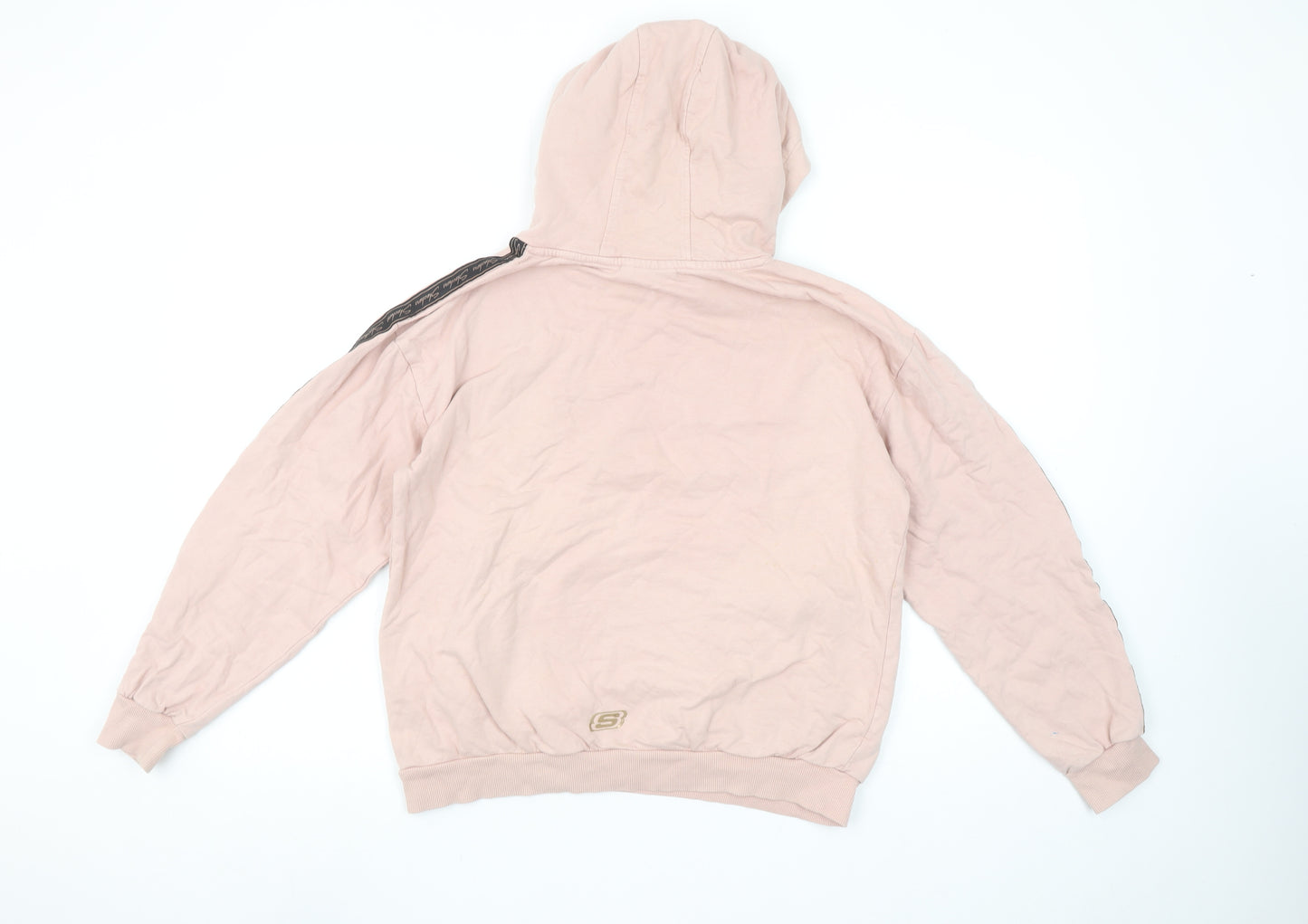 Skechers Girls Pink Pullover Logo Hoodie 12-13 Years Cotton Fleece