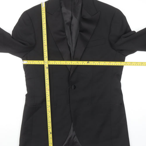 Marks and Spencer Men’s Black Peak Lapel Slim Fit One-Button Suit Jacket 36S