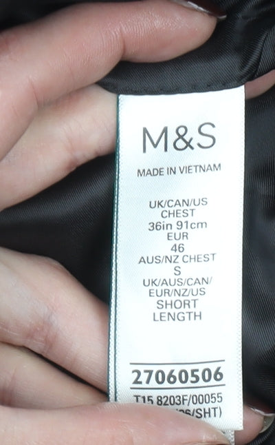 Marks and Spencer Men’s Black Peak Lapel Slim Fit One-Button Suit Jacket 36S