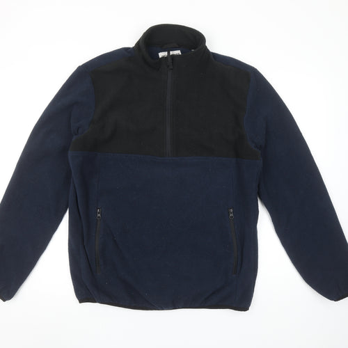 Jack & Jones Men’s Blue Fleece 1/2 Zip Pullover Sweatshirt L