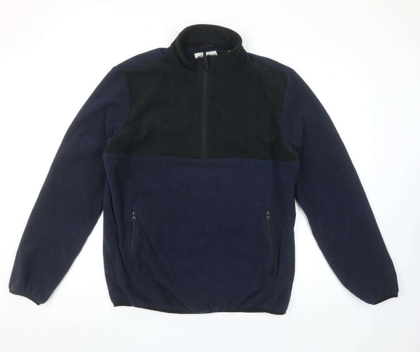 Jack & Jones Men’s Blue Fleece 1/2 Zip Pullover Sweatshirt L