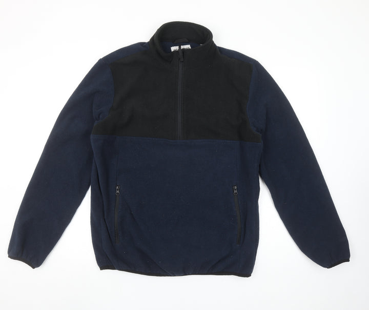 Jack & Jones Men’s Blue Fleece 1/2 Zip Pullover Sweatshirt L