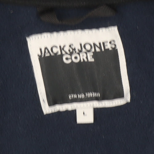 Jack & Jones Men’s Blue Fleece 1/2 Zip Pullover Sweatshirt L