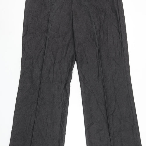 Marks and Spencer Womens Grey Wide-Leg Trousers UK 16 Polyester Blend