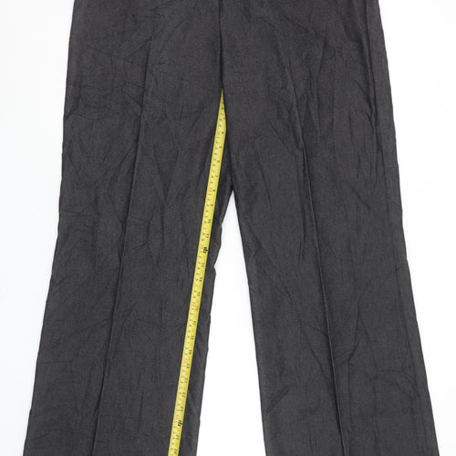 Marks and Spencer Womens Grey Wide-Leg Trousers UK 16 Polyester Blend