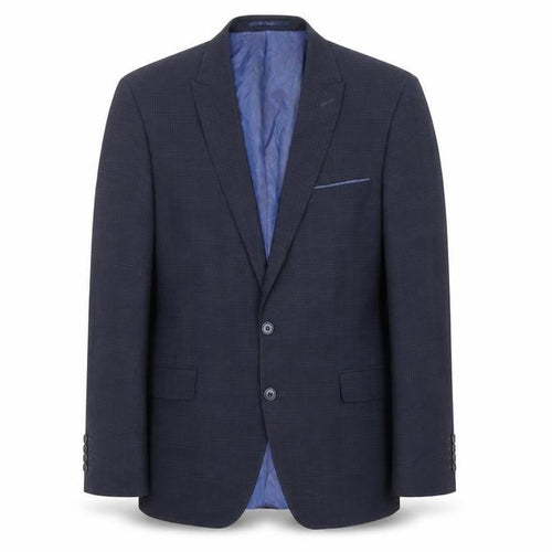 Remus Uomo Men's Blue Check Slim Fit 42R Blazer Jacket