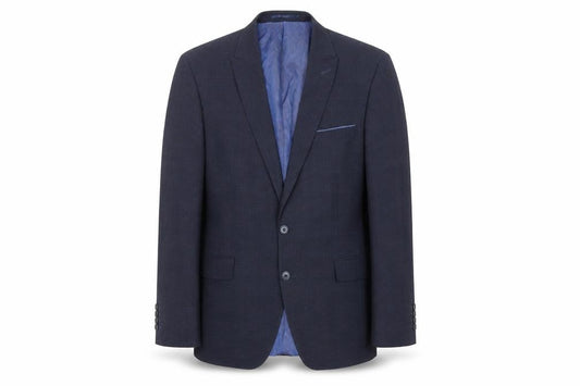 Remus Uomo Men's Blue Check Slim Fit 42R Blazer Jacket