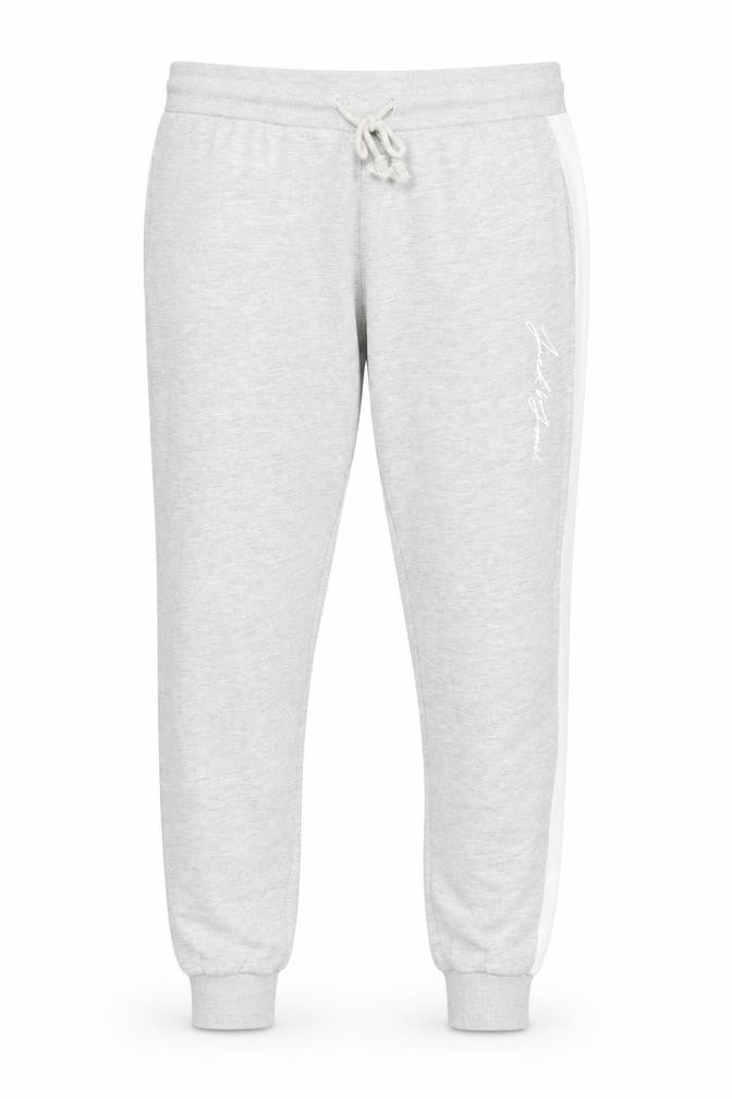 Front view of Jack & Jones men’s grey jogger trousers medium regular fit