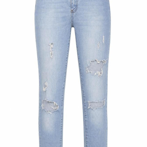 AKSU BLUE Womens Light Blue Distressed Skinny Jeans Size 31