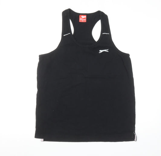 Slazenger Men’s Black Cotton Tank Top M Athletic Gym Vest