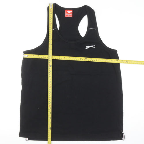 Slazenger Men’s Black Cotton Tank Top M Athletic Gym Vest