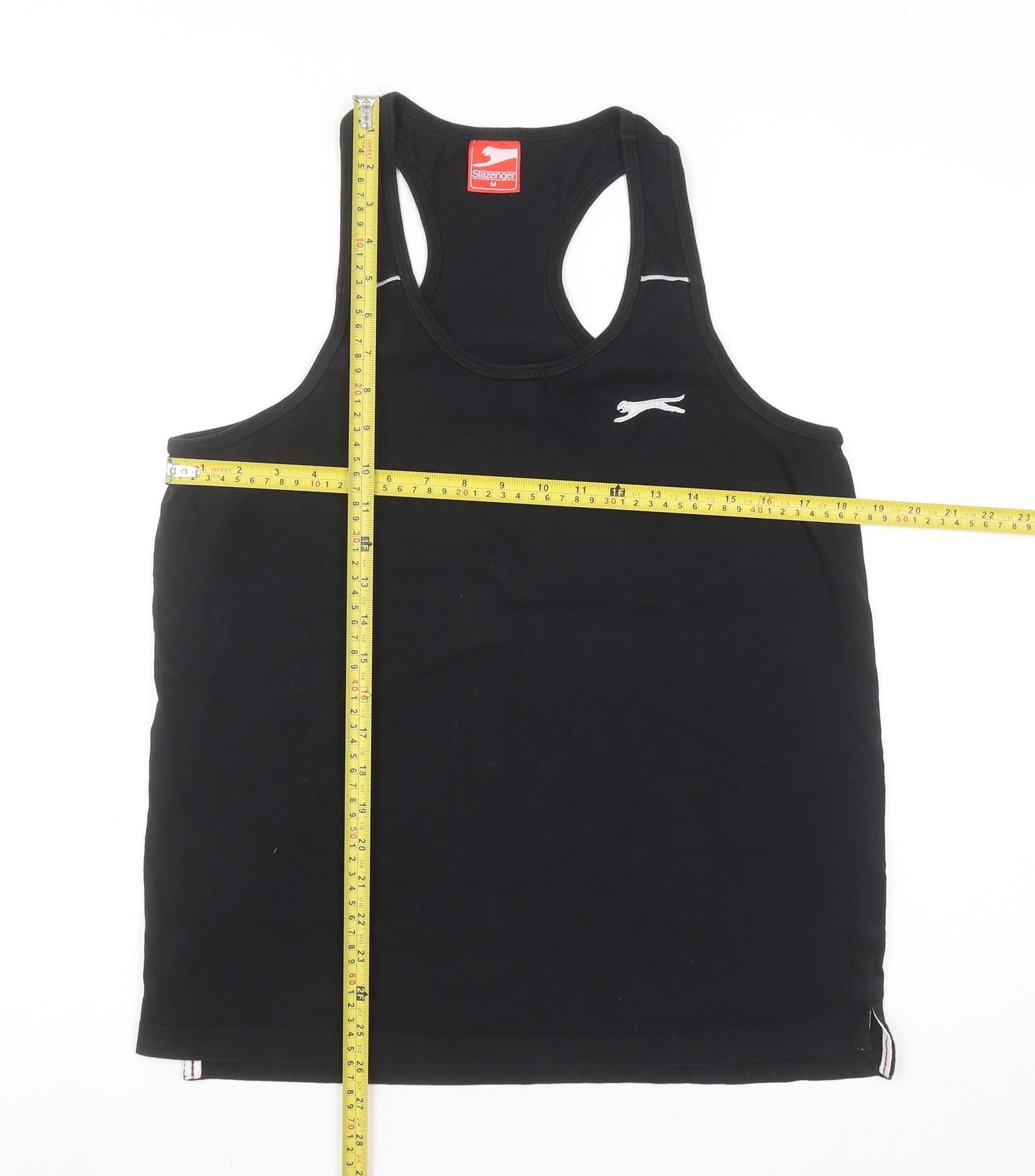 Slazenger Men’s Black Cotton Tank Top M Athletic Gym Vest