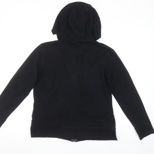Decathlon Women Black Full Zip Hoodie M Regular Hooded Sweatshirt